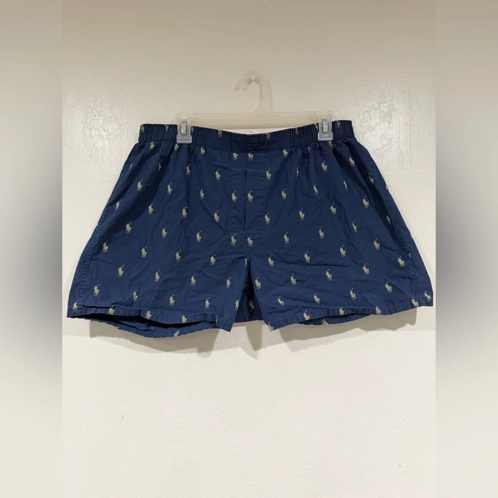 Polo by Ralph Lauren Navy Boxers with Pony Pattern All Over size L